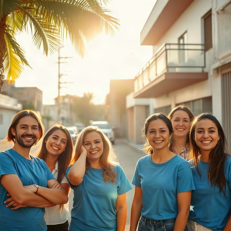 Foto candid da equipe da Terramswift em frente ao negócio em Belo Horizonte